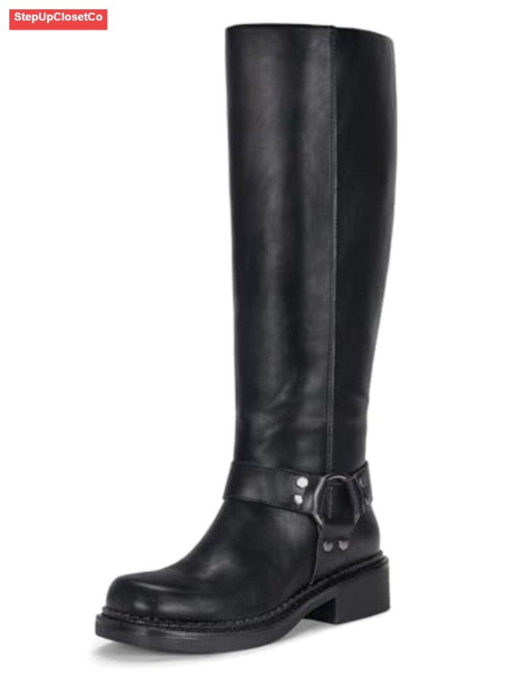 Women's Square Toe Knee High Riding Boots Chunky Heel
